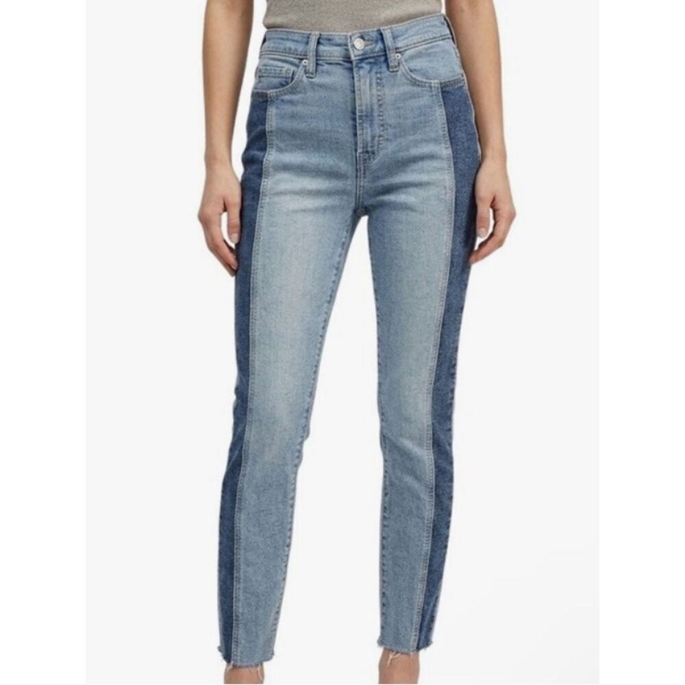 Gap Two-Tone Stripe Vintage High Rise Straight Jeans